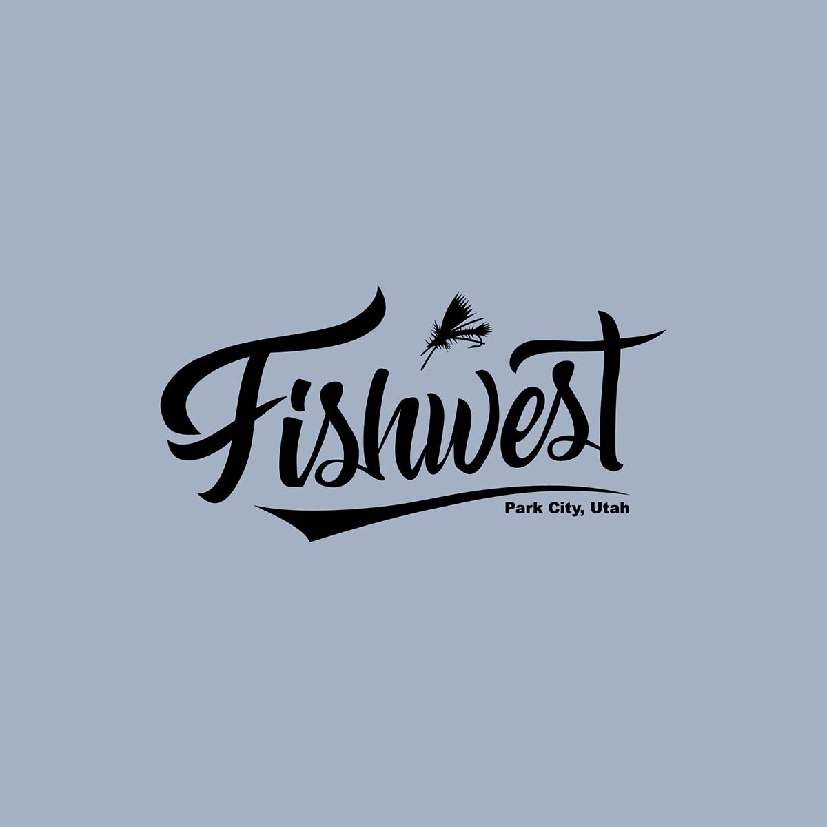 Fishwest Logo Mineral Wash Hoody Women's in Blue Fog